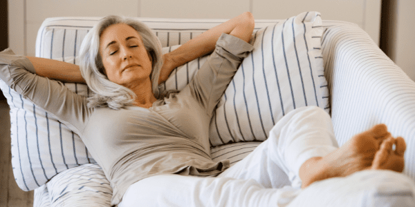 Woman relaxing on the sofa